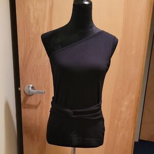 Nine West Black One-Shoulder Top Sz L